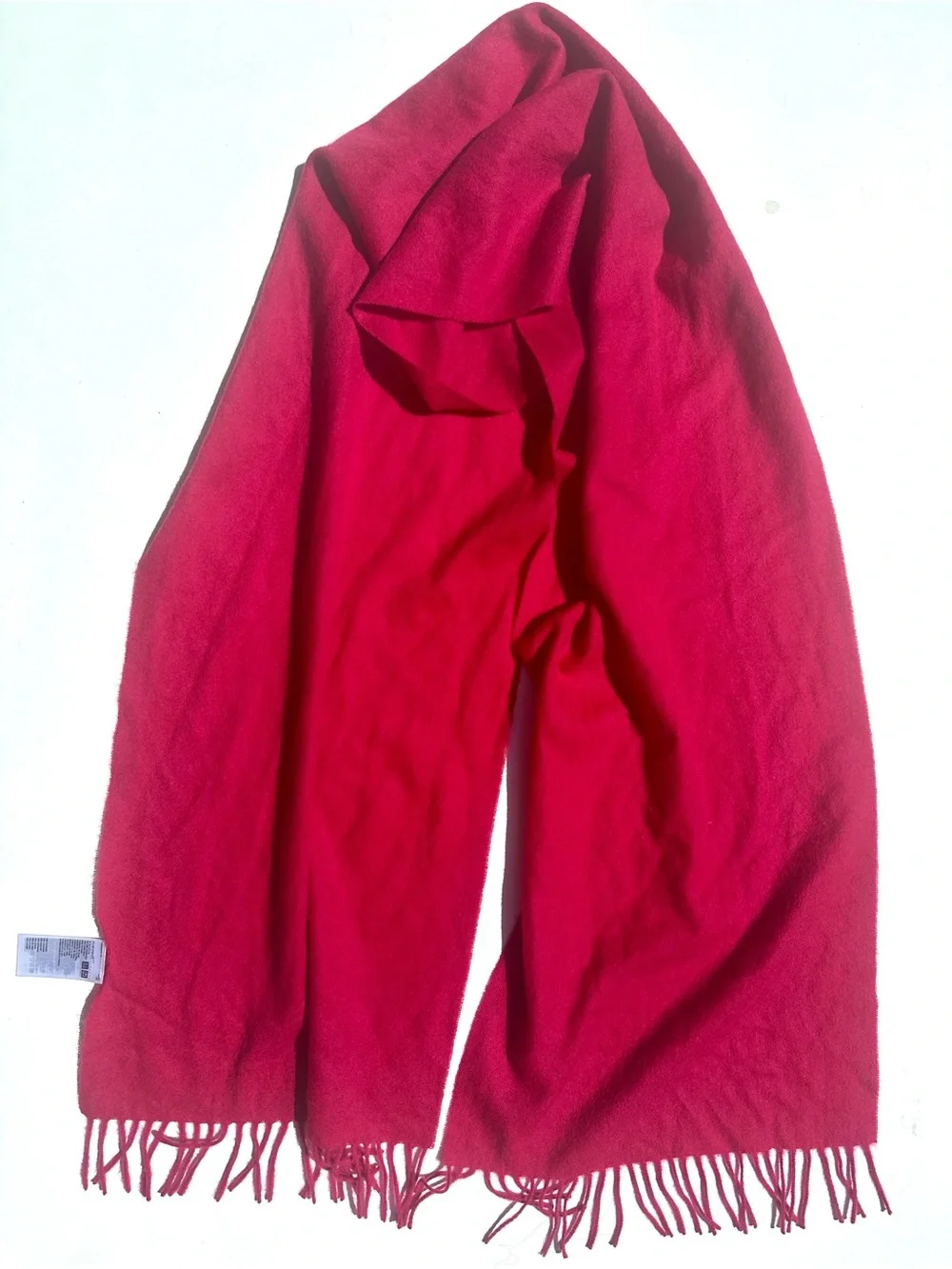 100% Cashmere UNIQLO Fuchsia Pink Scarf, 70”x13”